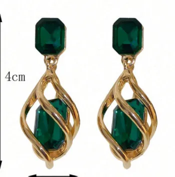 Retro Creative Fashion Emerald Women's Stud Earrings