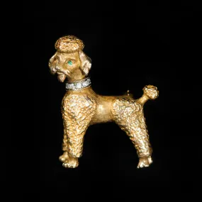 Retro Fisher & Co. Diamond and Emerald Poodle Pin