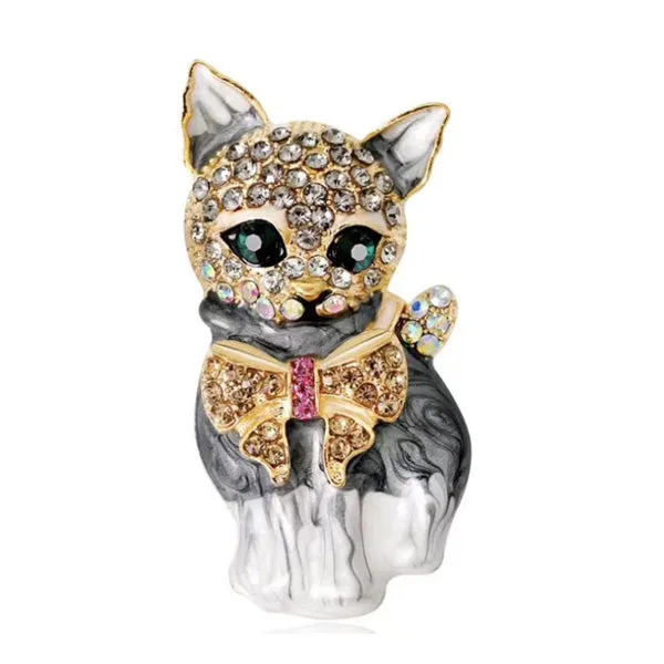 Rhinestone Cat Brooch 水鑽貓胸針 KCHM1030