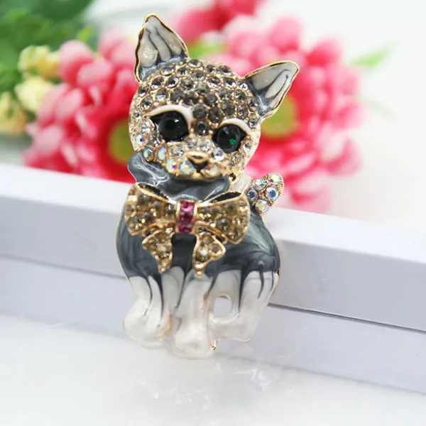 Rhinestone Cat Brooch 水鑽貓胸針 KCHM1030