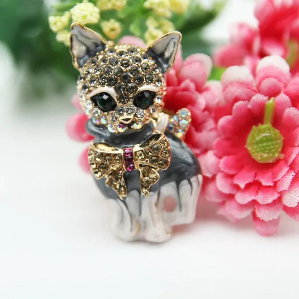 Rhinestone Cat Brooch 水鑽貓胸針 KCHM1030