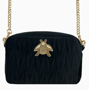 Rivington Velvet Bag with Insect Brooch