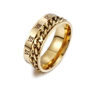 Roman Numeral Spinner Chain Ring