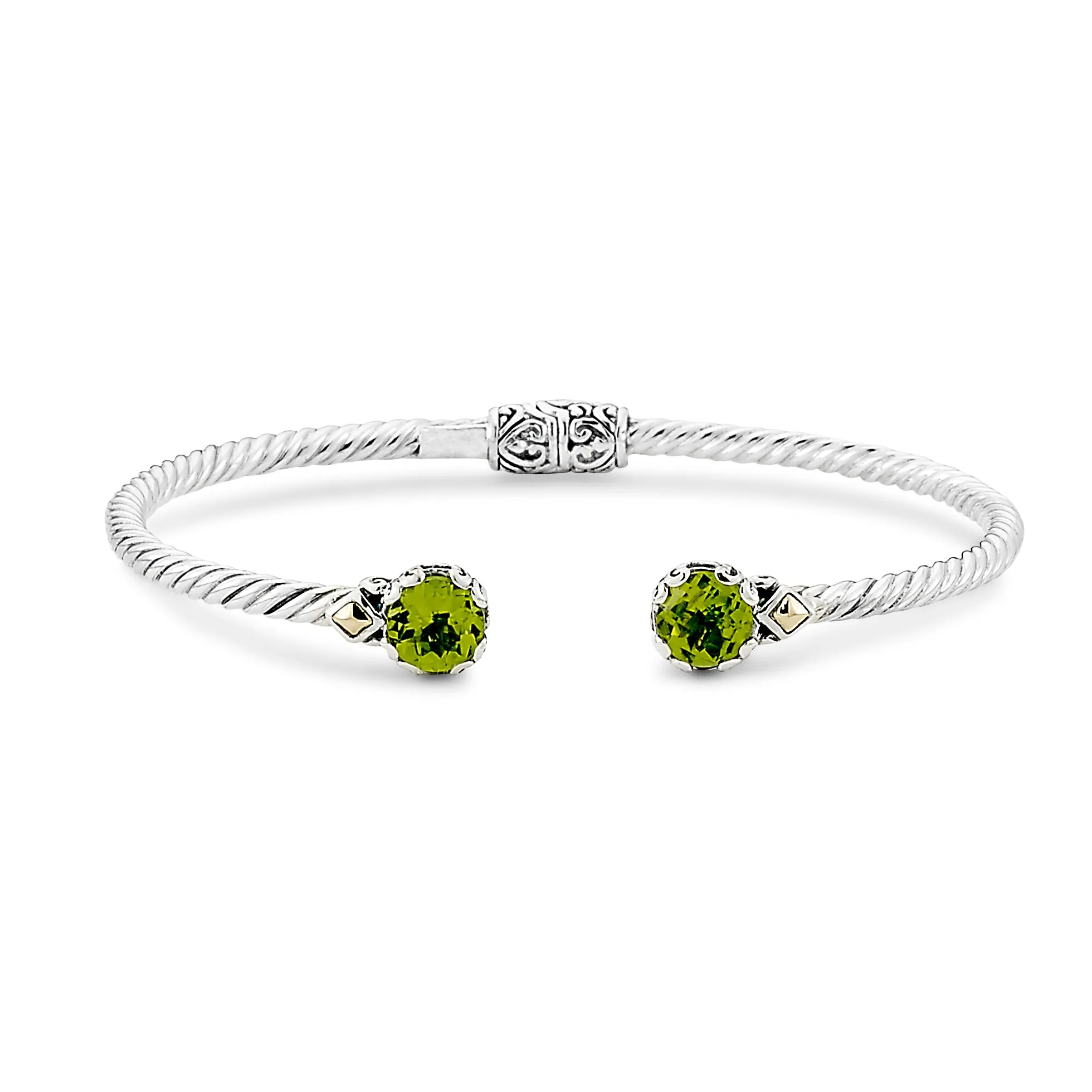 Samuel B. Peridot Birthstone Glow Bangle Bracelet - August