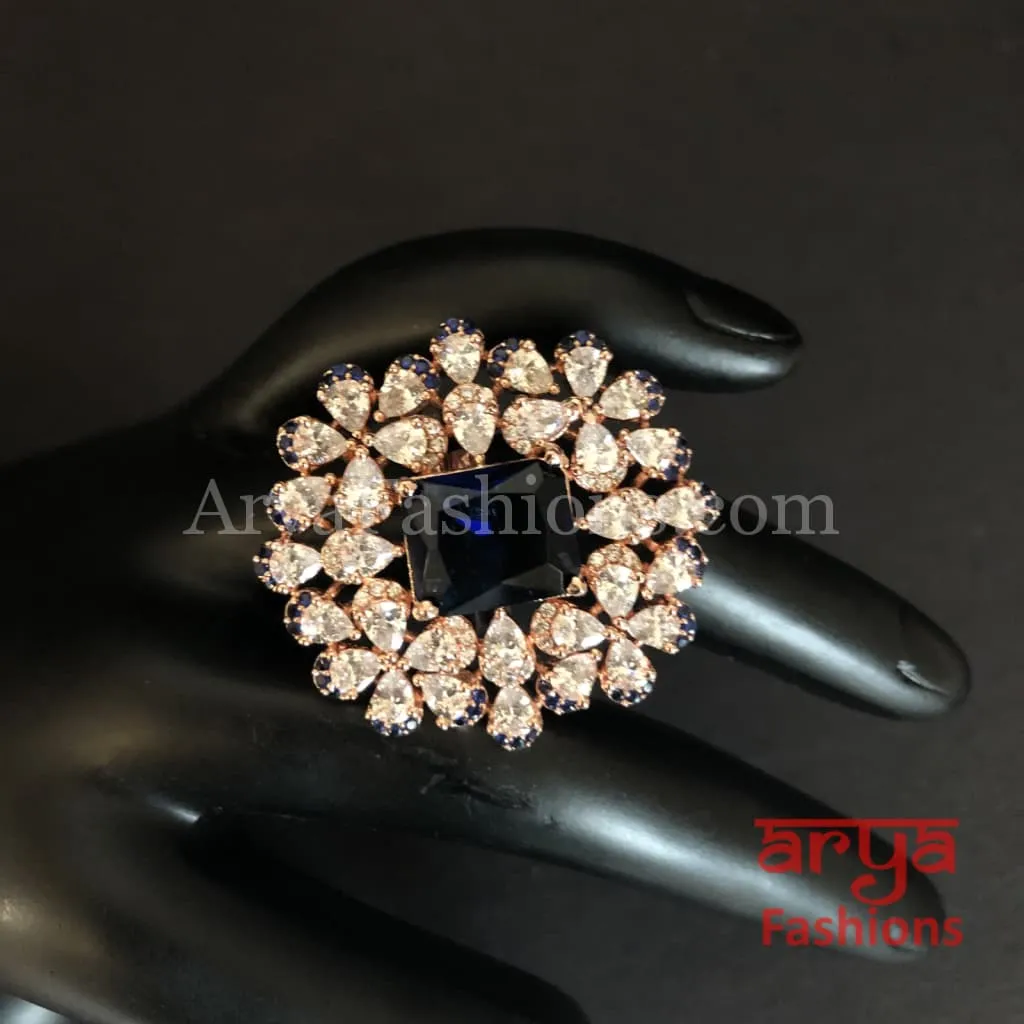 Sara Cubic Zirconia Rose Gold Cocktail Ring