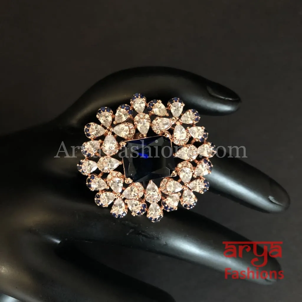 Sara Cubic Zirconia Rose Gold Cocktail Ring