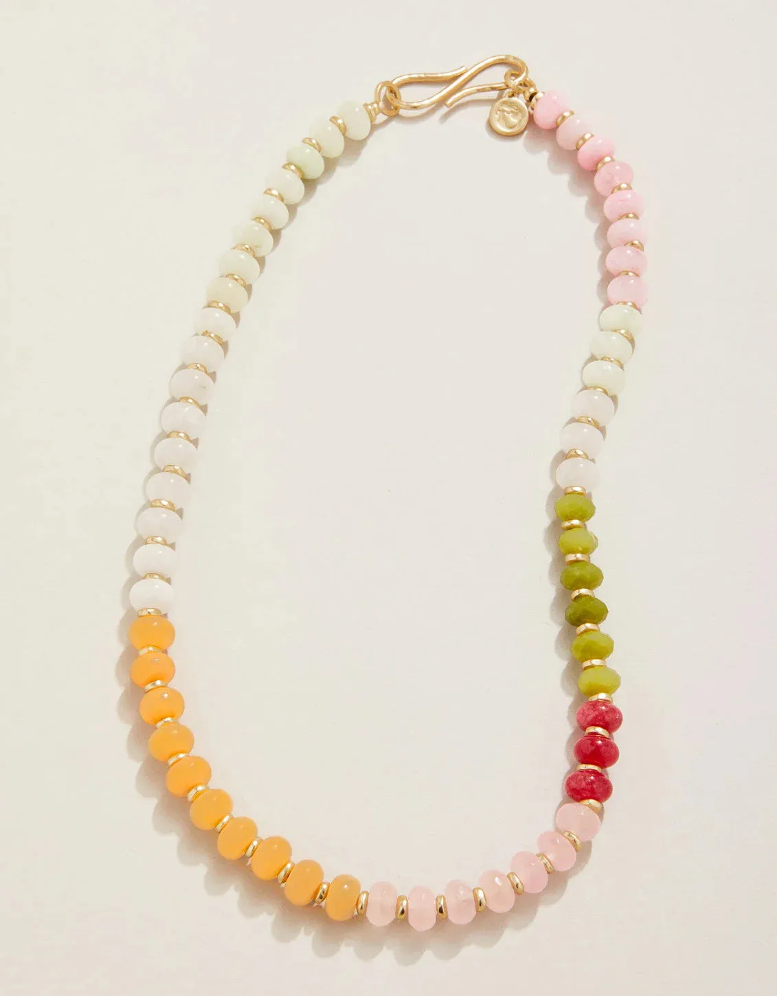 Sawyer Stone Necklace 17" Pink and Green