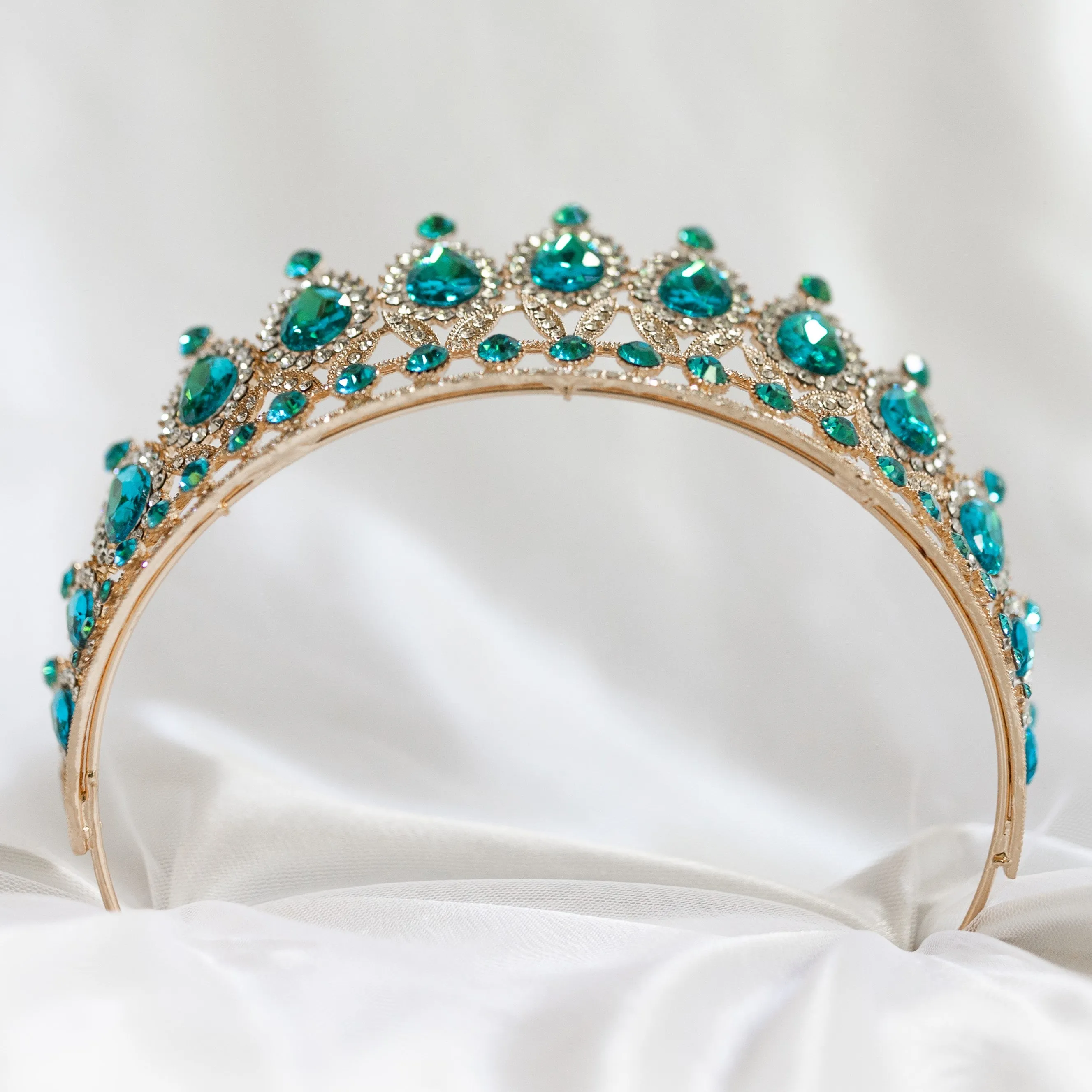 Saya's Tiara in Sky Blue & Gold