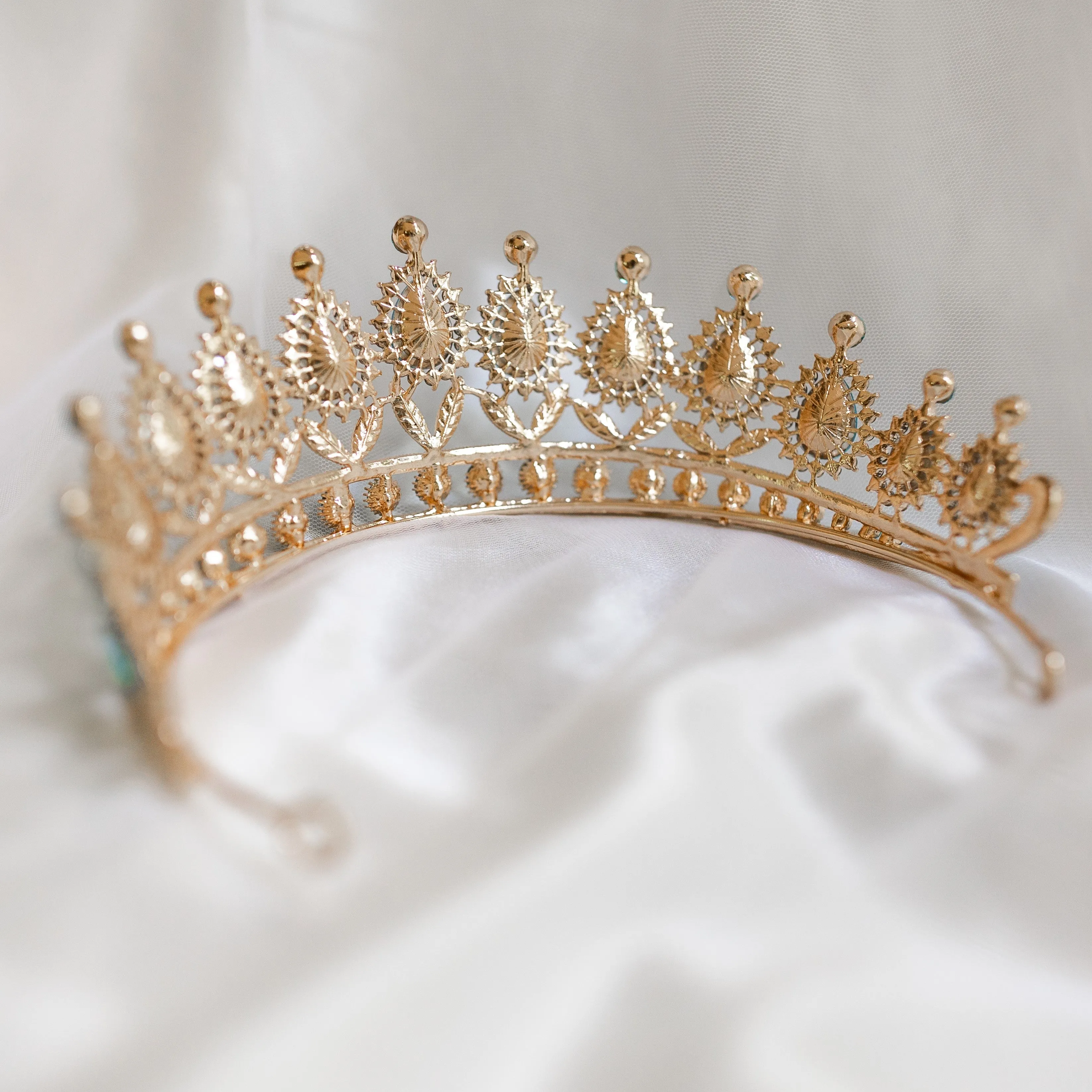 Saya's Tiara in Sky Blue & Gold