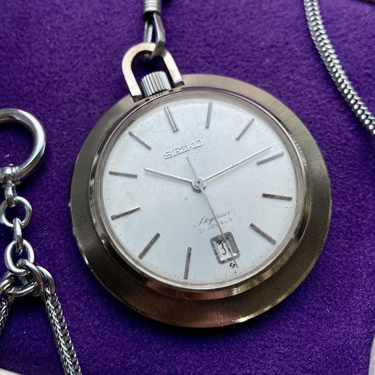 Seiko Pocket Watch Antique 1960s Manual 41mm Vintage