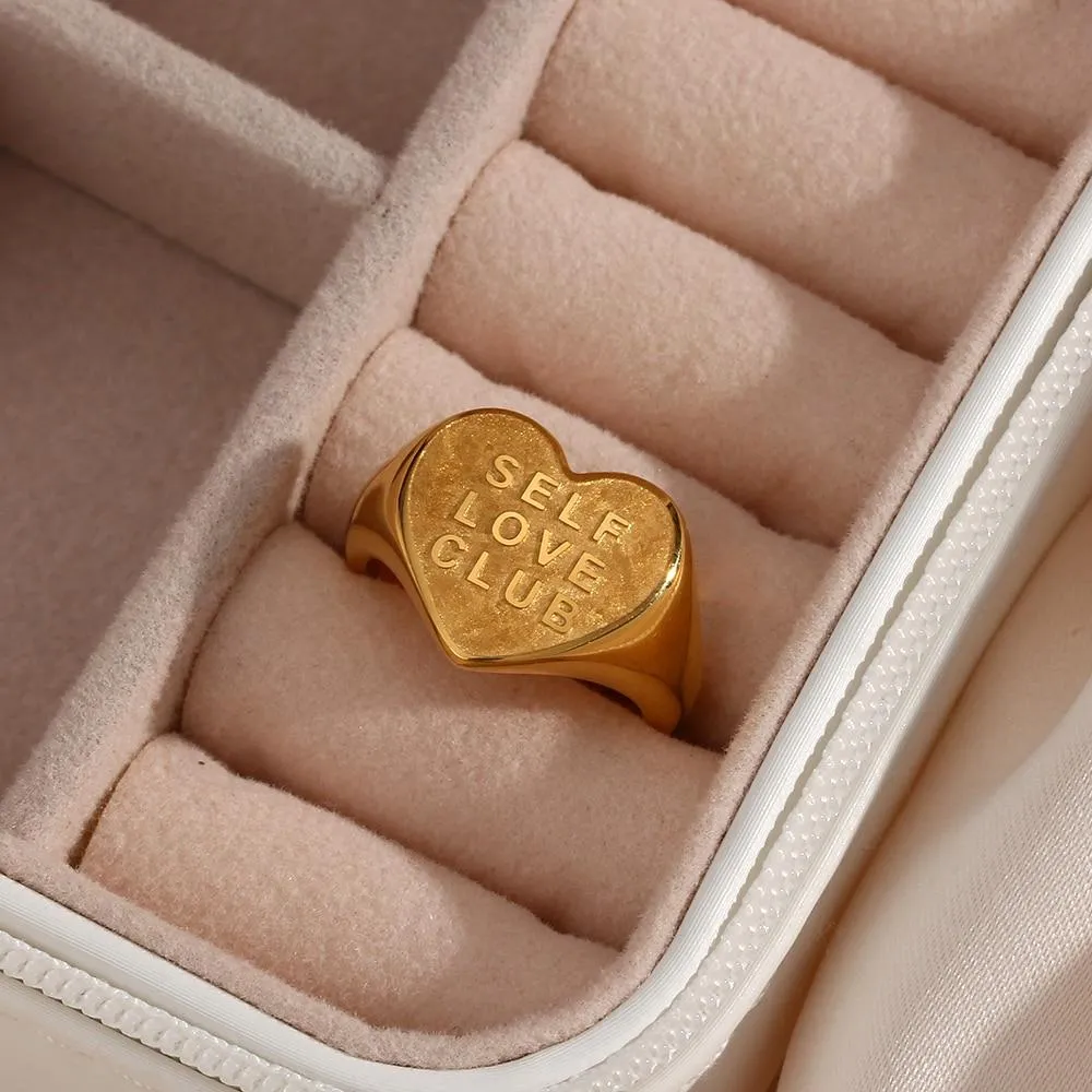 Self Love Heart Ring Gold Plated Ring