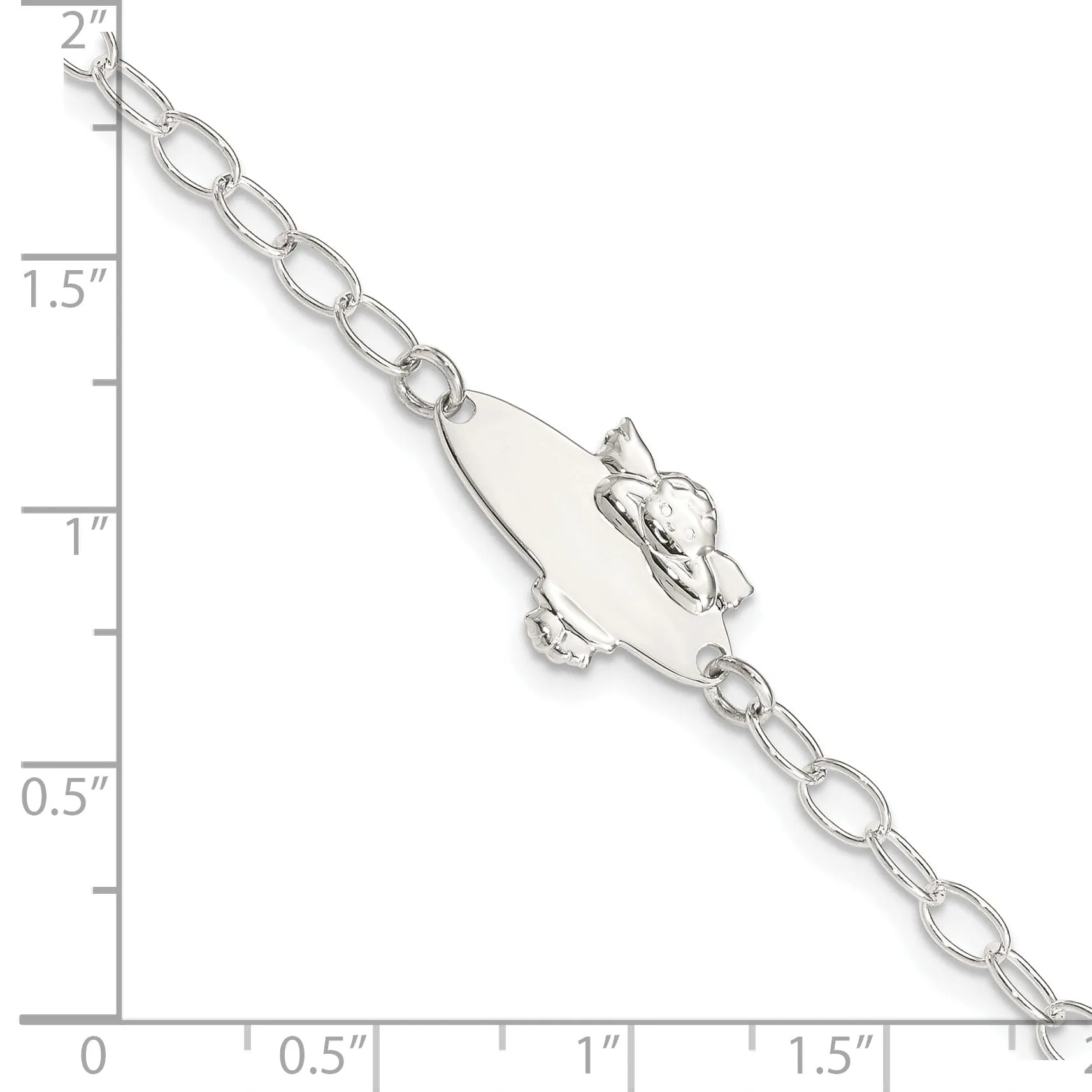 Silver Angel Baby Engraveable ID Bracelet