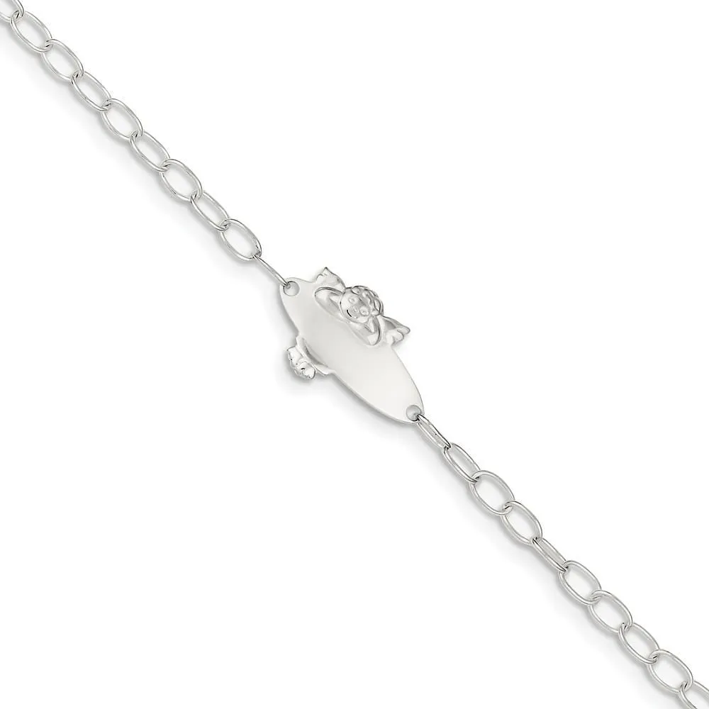 Silver Angel Baby Engraveable ID Bracelet