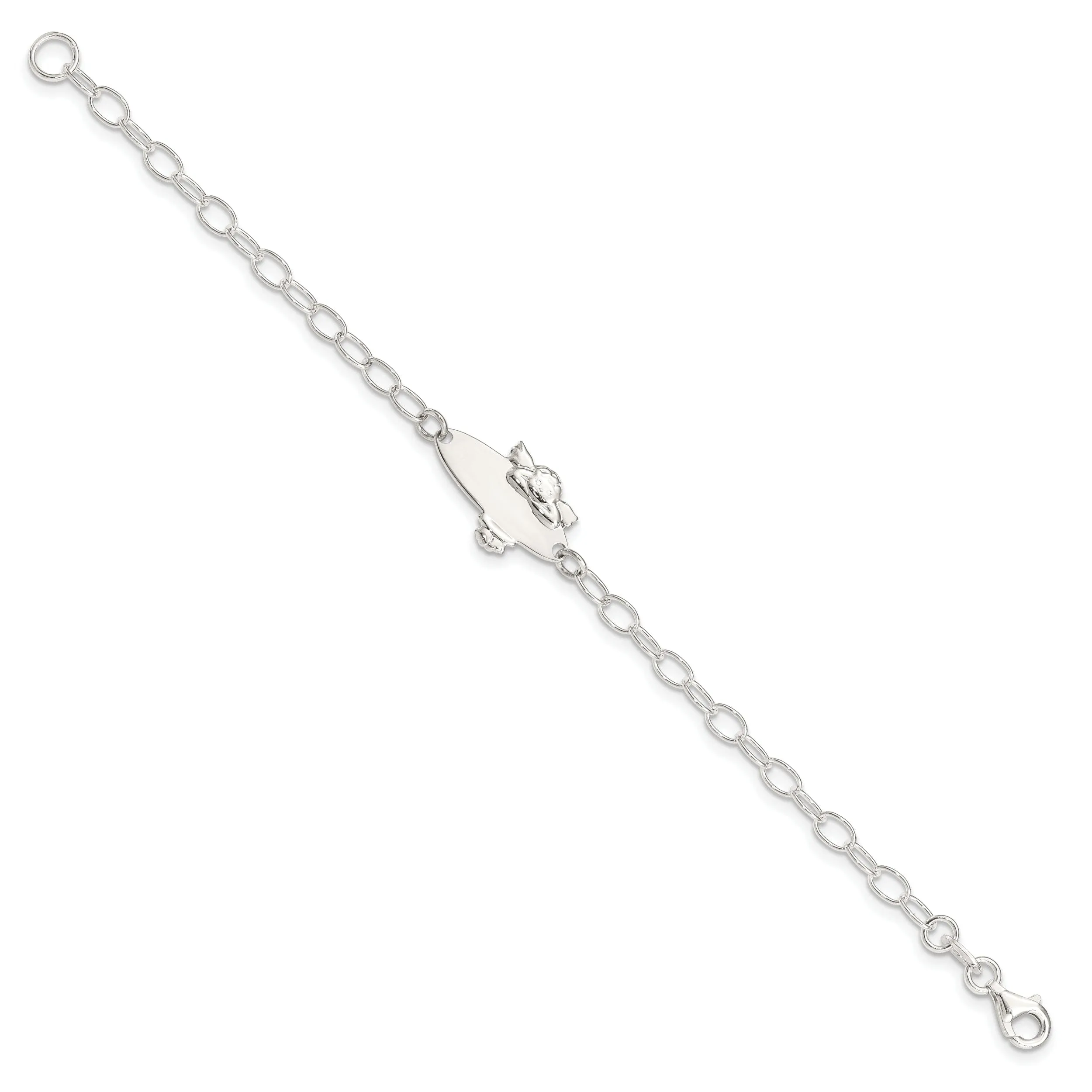 Silver Angel Baby Engraveable ID Bracelet