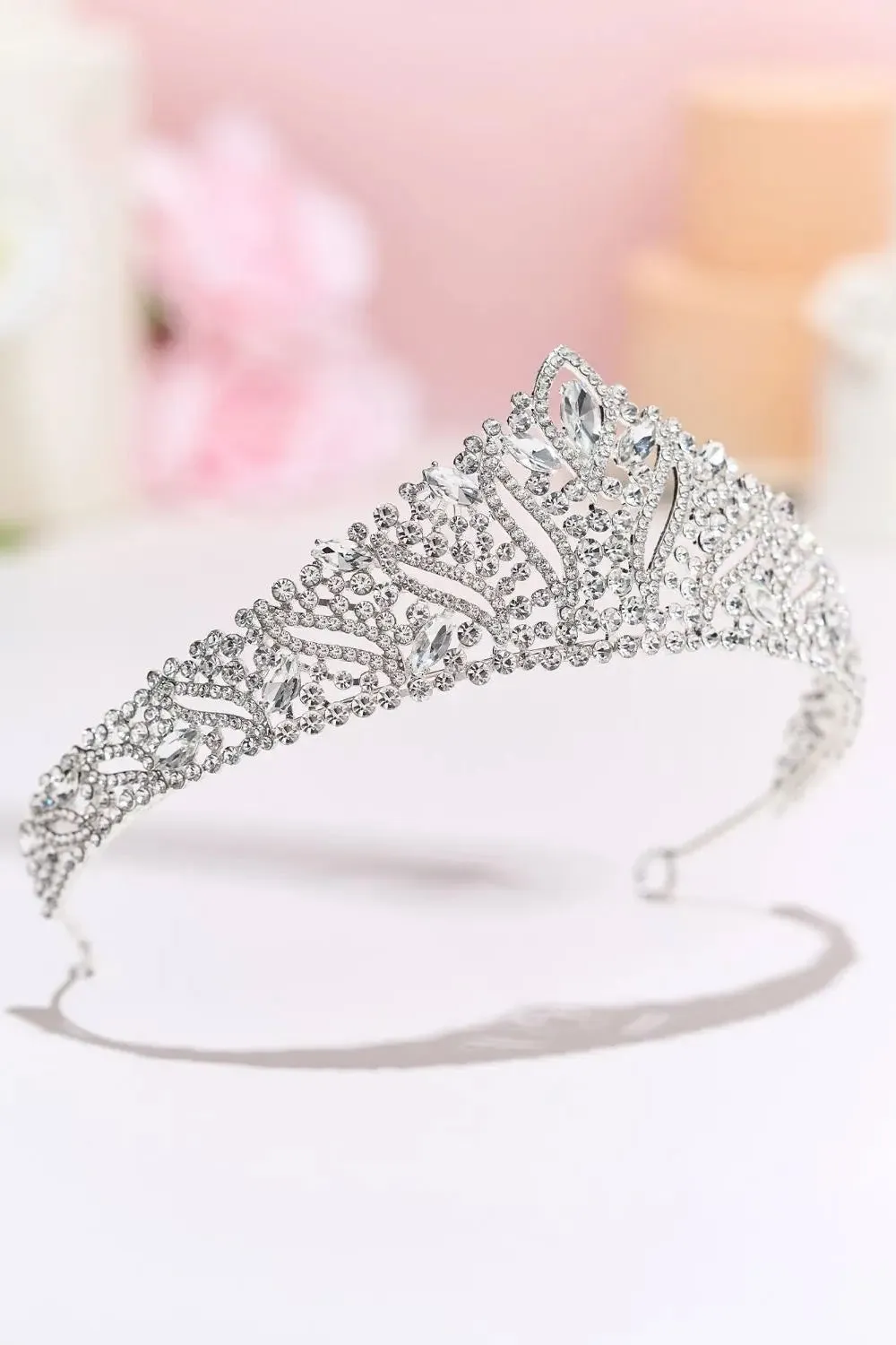 Silver Crystal Rhinestone Tiara Wedding