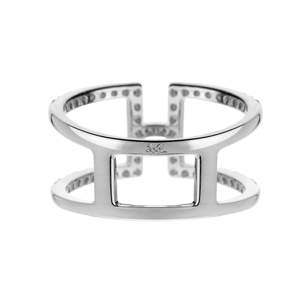 Silver H Ring