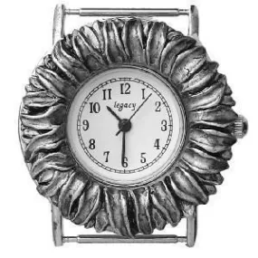 Silver Sunflower Watch Face-18mm Bars