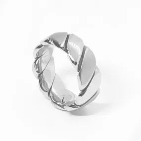 Silver Twisted Stainless Steel Band