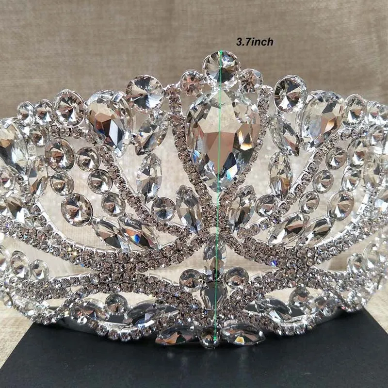 Silver Wedding Tiara  matching earring Crystal Bridal pageant Crown