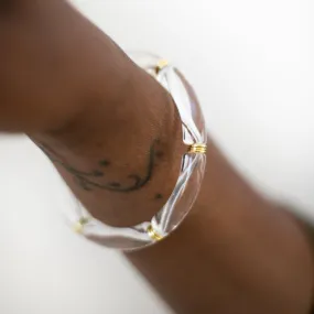 Skinny Acrylic Bamboo Bracelet: Clear