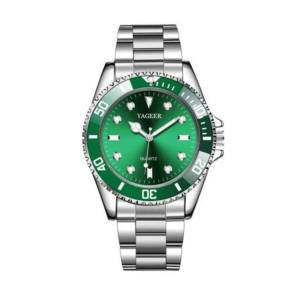 Small Green Watch Men's Waterproof Net Red Calendar Green Ghost Men's Steel Strap Watch