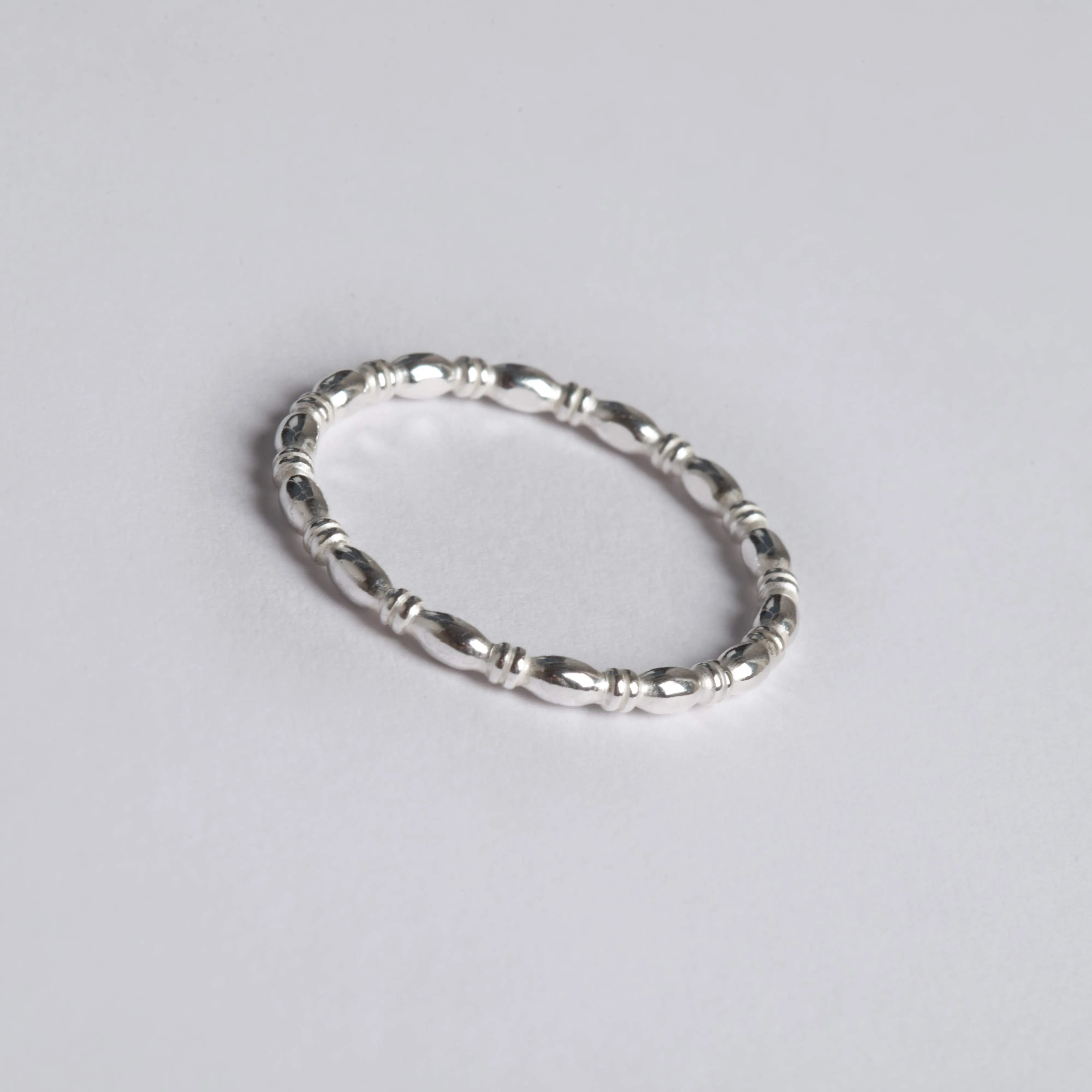 Small Silver Bamboo Rings