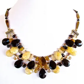 Smash: 17.5" Onyx and Tigers Eye Necklace