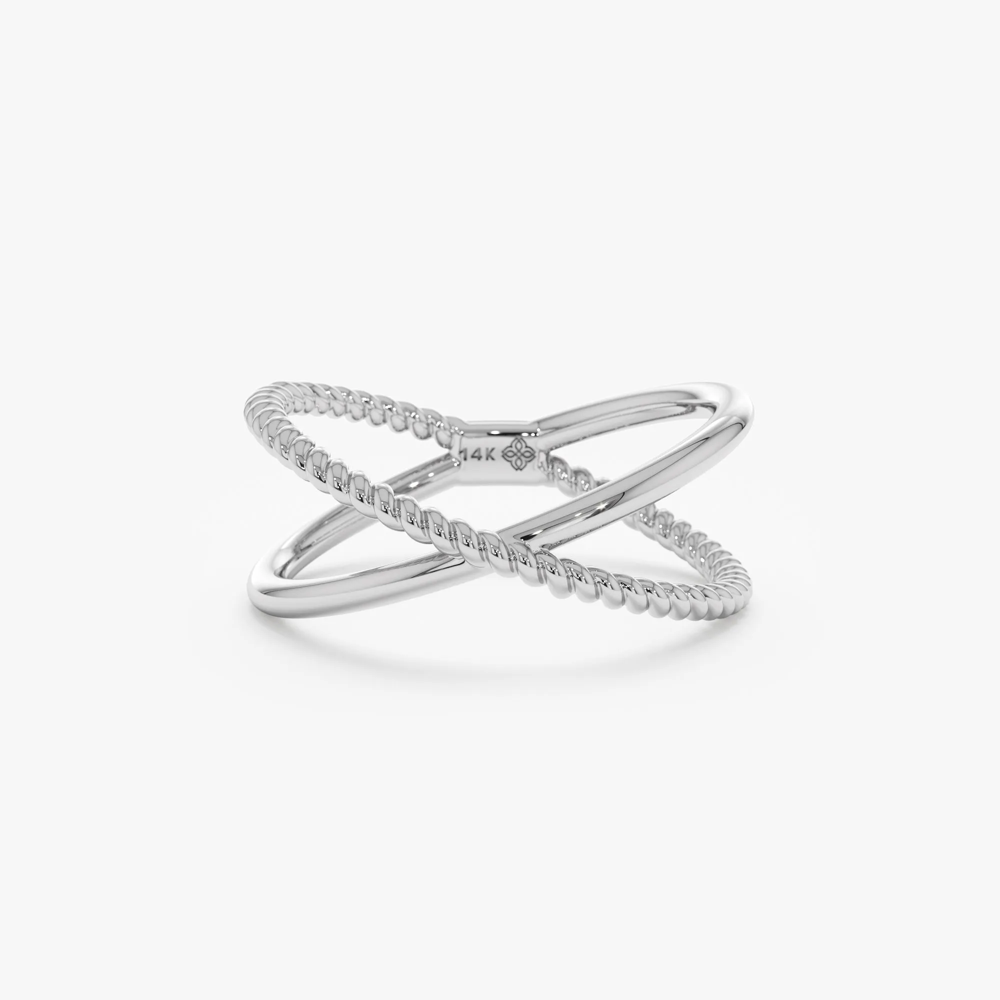 Smooth and Cabled Cords Entwined Ring, Galaxia