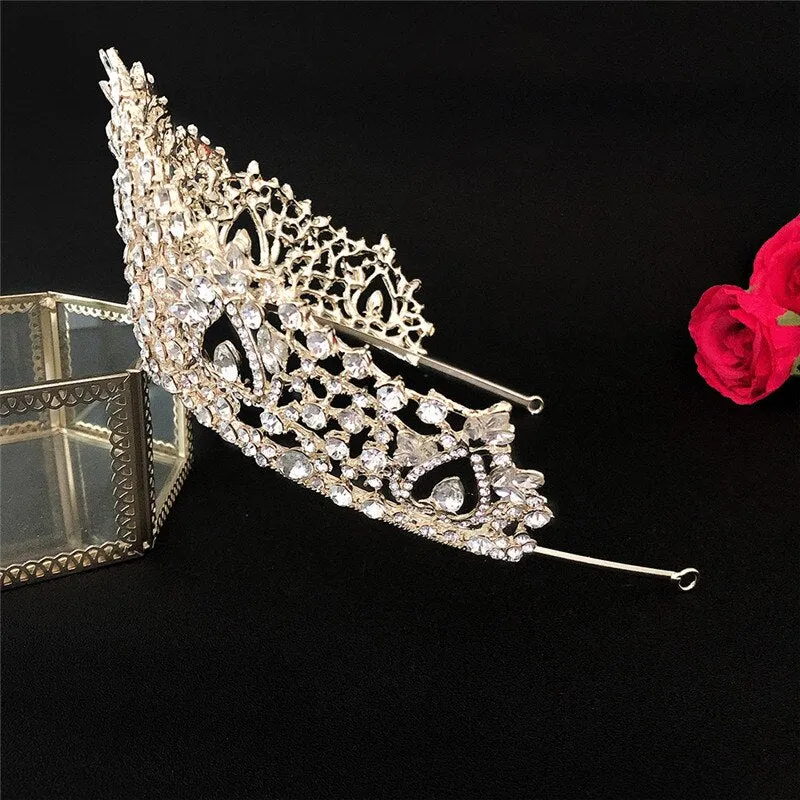 Solitaire Design Cubic Zirconia Tiara - Crown for Bride - Quinceanera or Pageant