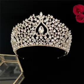 Solitaire Design Cubic Zirconia Tiara - Crown for Bride - Quinceanera or Pageant