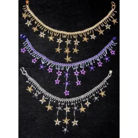 Star Glass Beaded Fairy Bollywood Belly Dance  Necklace choker handmade  jewelry