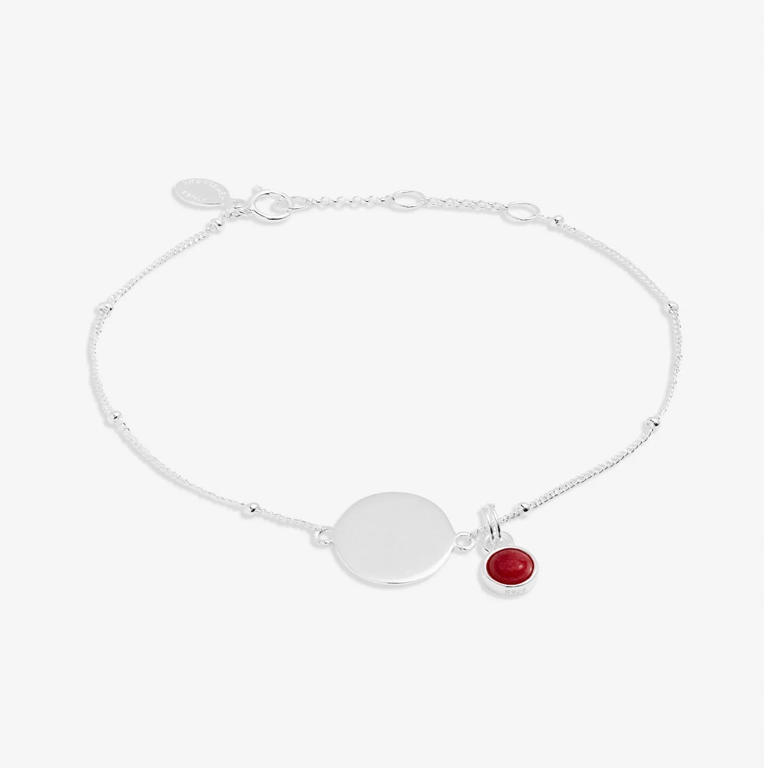 Sterling Silver Birthstone A Little January Bracelet JJS0082