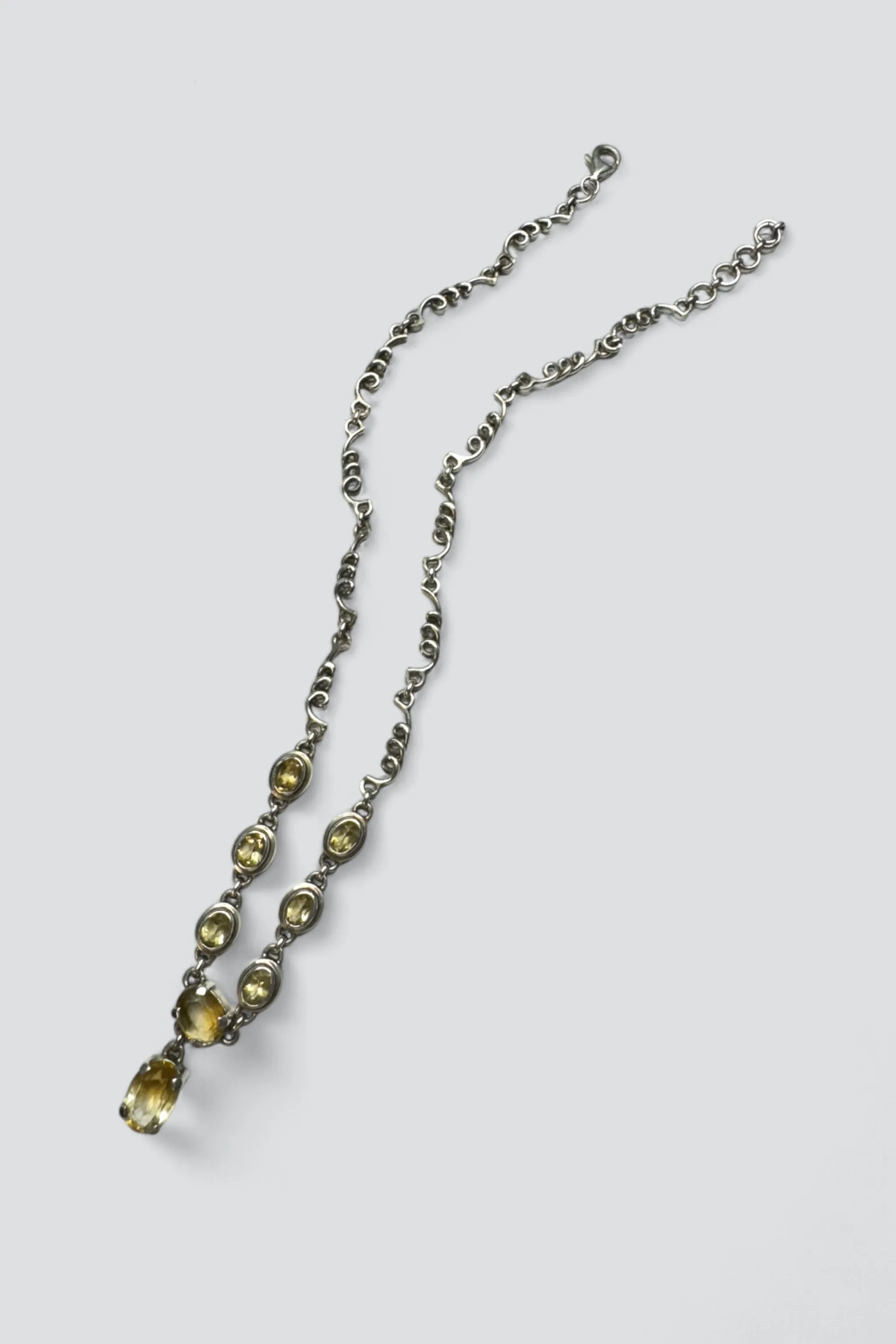 Sterling Silver Citrine Loopy Chain Necklace