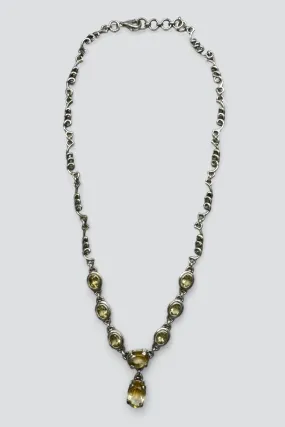 Sterling Silver Citrine Loopy Chain Necklace