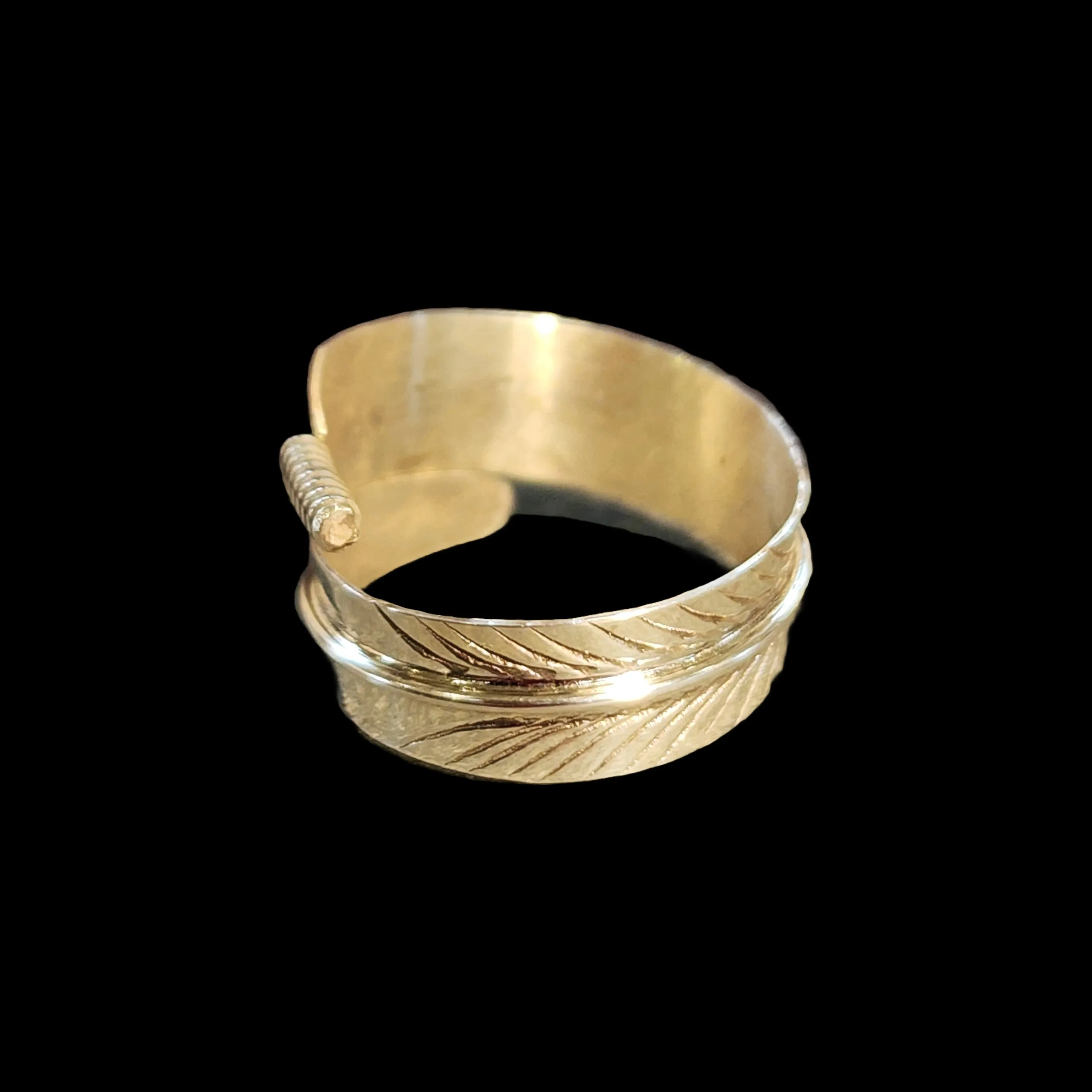 Sterling Silver Eagle Feather Ring - Adjustable