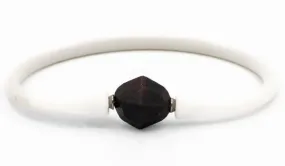 Sterling Silver Garnet Rubber Bracelet