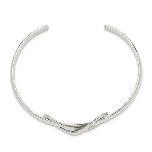 Sterling Silver Infinity Cuff Bangle Bracelet