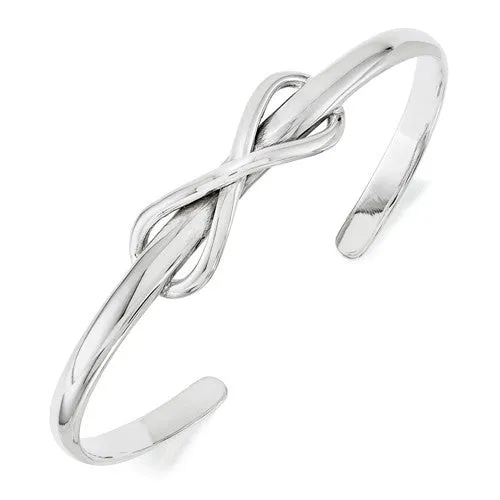 Sterling Silver Infinity Cuff Bangle Bracelet