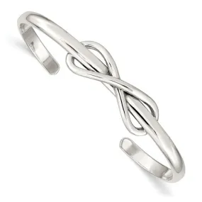 Sterling Silver Infinity Cuff Bangle Bracelet