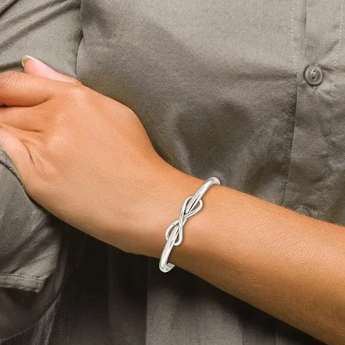 Sterling Silver Infinity Cuff Bangle Bracelet