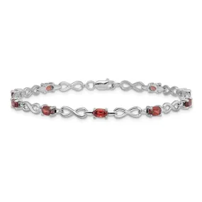 Sterling Silver Oval Gemstone with Infinity Links Bracelets