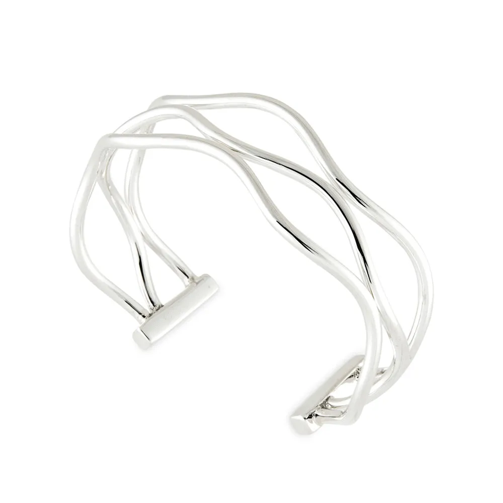 Sterling Silver Thin Wired Cuff Bracelet