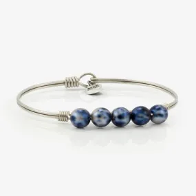 Stone Wash Beaded Bangle Bracelet