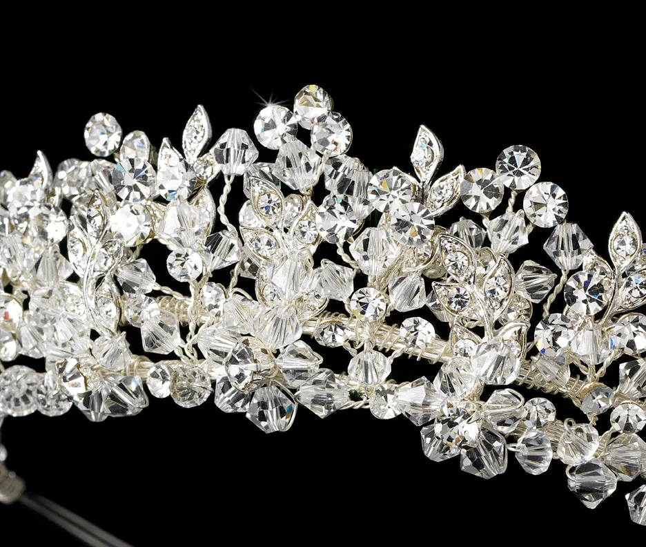 Stunning Swarovski Crystal Floral Leaf Wedding Tiara