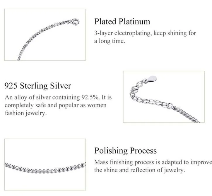 Stylemein - Ultra Thin Sterling Silver Anklet Bracelets