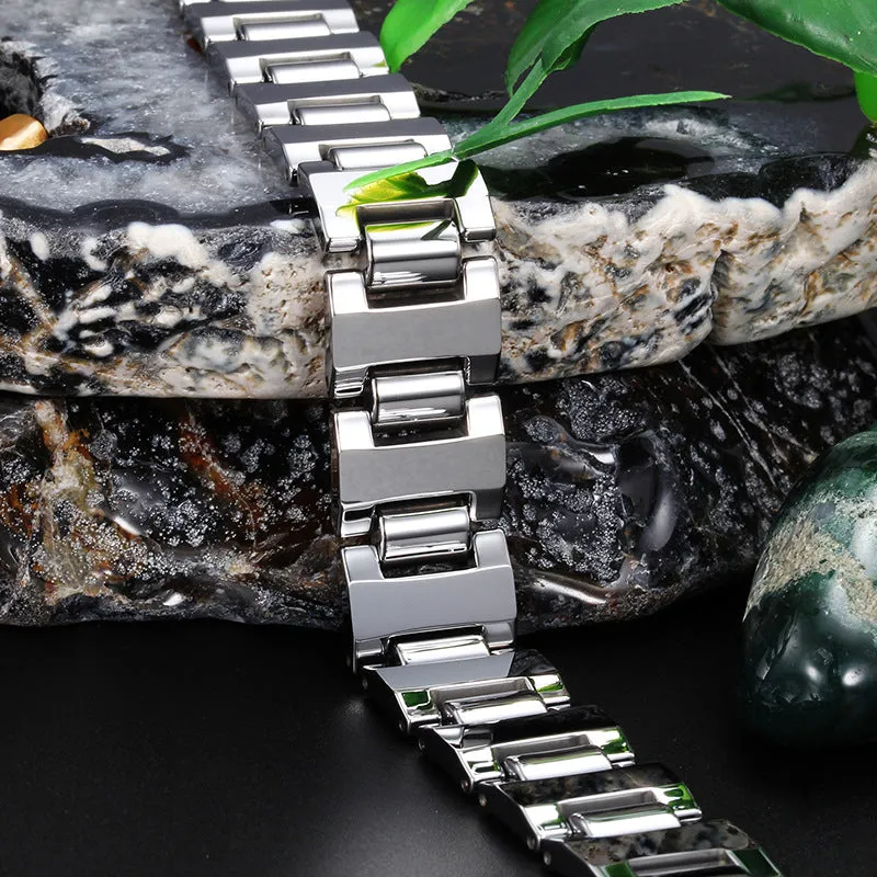 Stylish Tungsten Steel Men's Bracelet - Personalized Retro Jewelry for Fashion-Forward Men