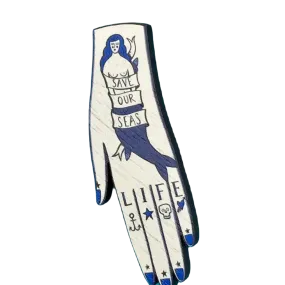 Su Owen Tattooed Hands Pin Brooch