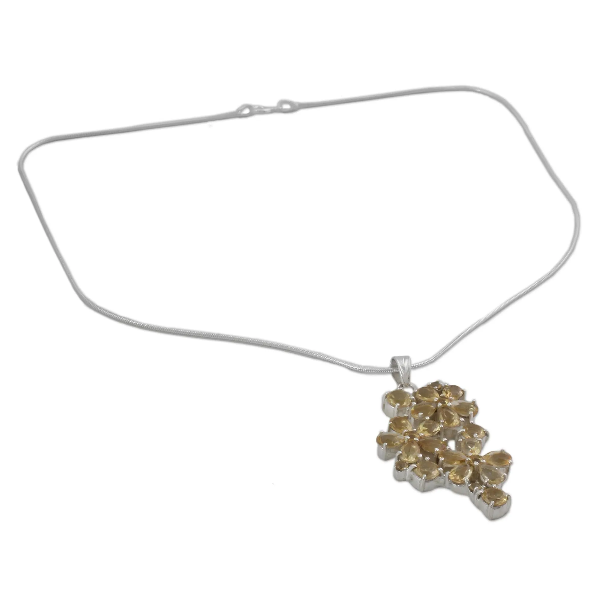 Sunshine Petals Citrine flower necklace