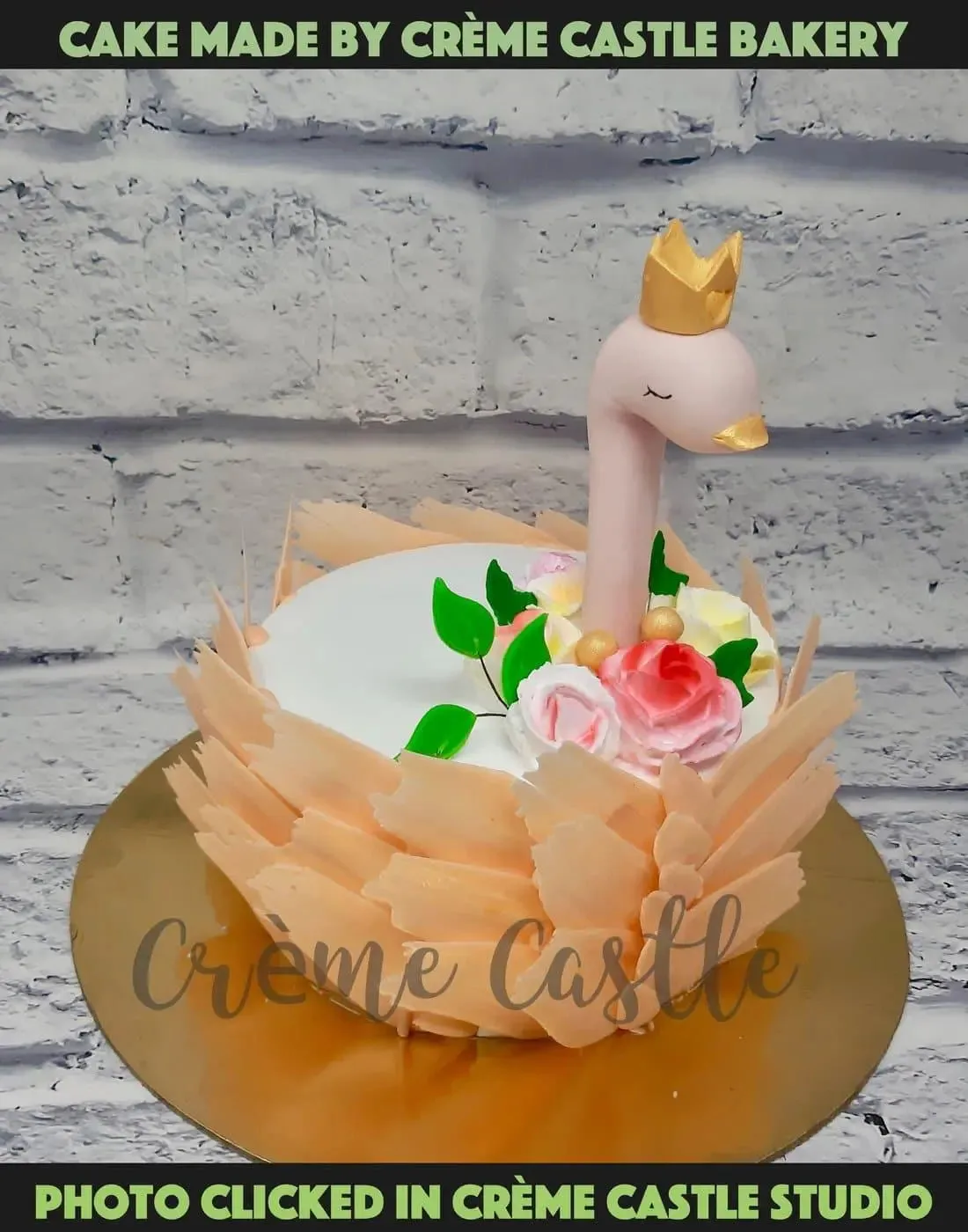 Swan theme Floral Cake