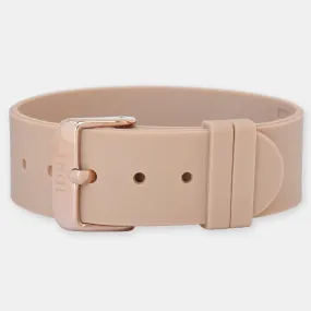 Tan Silicone Strap - Rose Gold Buckle